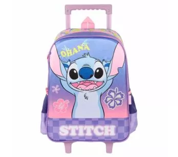 Mochila de Rodinhas Infantil - Disney Stitch - Ohana Violeta - Luxcel
