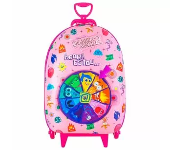 Mochila 3D de Rodinhas Infantil - Disney Divertidamente - Roleta - Maxtoy