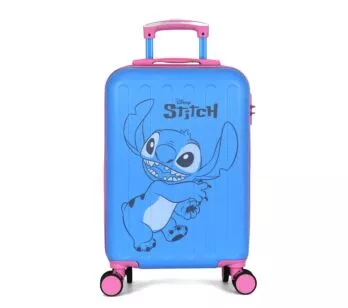 Mala de Rodinha Infantil - Disney Stitch e Angel - Azul-Rosa - Luxcel