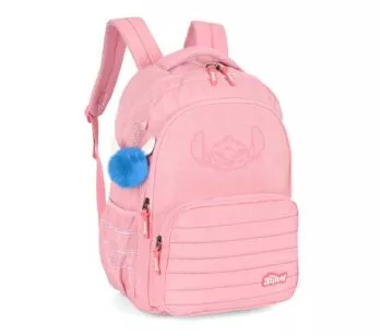 Mochila de Costas - Disney Stitch - Crinkle Salmão - Luxcel