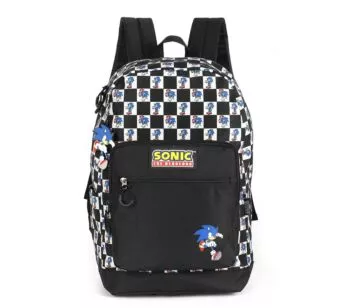Mochila de Costas - Sonic The Hedgehog - Xadrez Preta - Luxcel