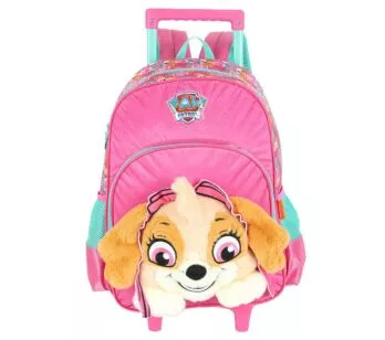 Mochila 3D de Rodinha Infantil - Pelúcia - Patrulha Canina - Skye - Luxcel