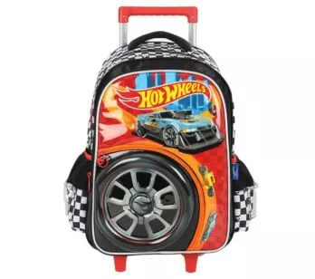 Mochila de Rodinha - Hot Wheels Pneu - Preta - Luxcel
