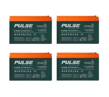 Kit 4 Baterias de Chumbo - 6-DZM-15 - 12v 15ah - Pulse