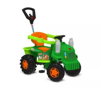 Carrinho de Passeio e Pedal - Trator - Verde - Bandeirante