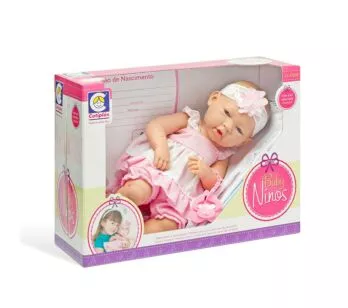 Boneca Bebê com Acessórios - Baby Ninos - Menina - Cotiplás