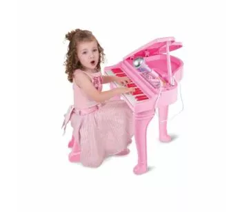Piano Infantil com Banquinho - Beat Bop - Sinfonia - Rosa - Winfun - Yes Toys