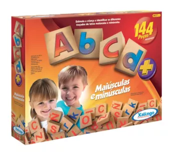 Jogo Educativo - Maiúsculas e Minúsculas - ABCD - 144 Peças - Xalingo