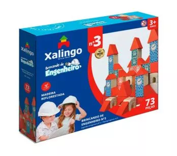 Blocos de Montar - Brincando de Engenheiro 3 - 73 Peças - Xalingo
