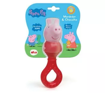 Mordedor e Chocalho de Bebê - Peppa Pig - Peppa - Elka