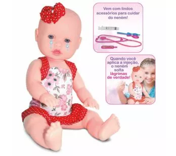 Boneca com Acessórios - 38 cm - Analu - Toma Vacina - Sid-Nyl