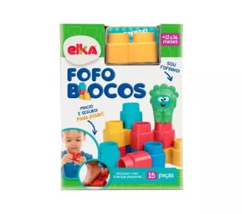 Blocos de Montar - Fofo Blocos - 15 Peças - Elka