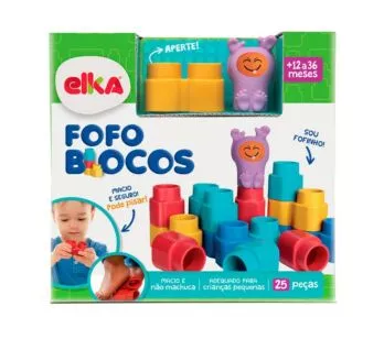 Blocos de Montar - Fofo Blocos - 25 Peças - Elka