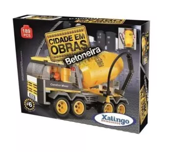 Blocos de Montar - Cidade em Obras - Betoneira - 189 Peças - Xalingo 