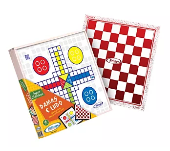 Jogo de Tabuleiro Clássico - 2 em 1 - Damas e Ludos - Xalingo