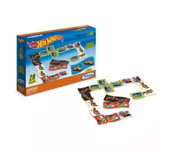 Jogo de Dominó Infantil - Madeira - Hot Wheels - 28 Peças - Xalingo