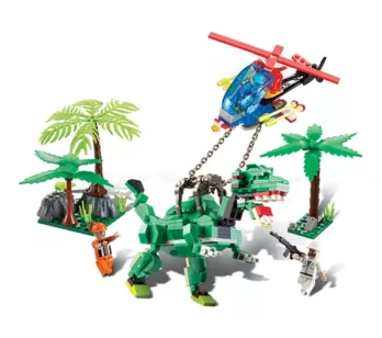 Blocos de Montar - Dino Saga - Captura Rex - 286 Peças - Xalingo