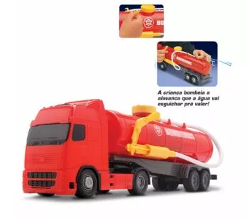 Caminhão Roda Livre - Voyager Bombeiro - Solta Água - Roma Brinquedos