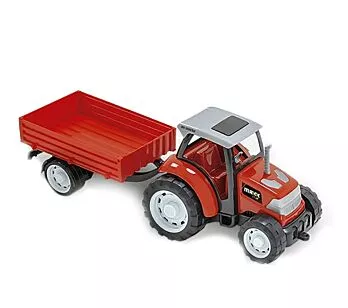 Trator Roda Livre - Maxx Trator - Carreta - Vermelho - Usual Brinquedos