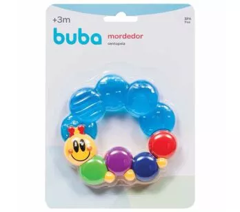 Mordedor com Água para Bebê - Centopeia Baby - Colorido - Buba