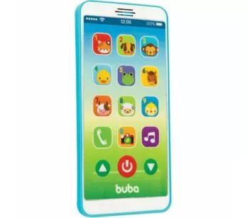 Telefone Infantil com Sons - Celular Baby Phone - Azul - Buba