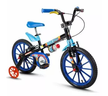 Bicicleta Infantil com Rodinhas - Aro 16 - Tech Boys - Azul - Nathor