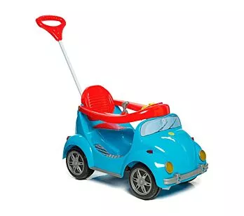 Carrinho de Passeio e Pedal - 1300 Fouks Azul - Calesita com Haste Direcionáve