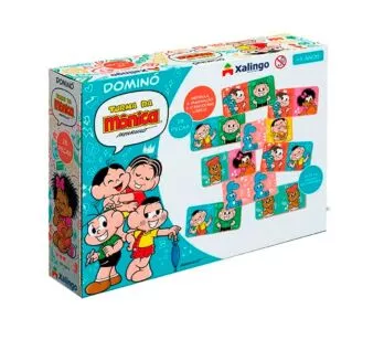 Jogo de Dominó Infantil - Madeira - Turma da Mônica - 28 peças - Xalingo