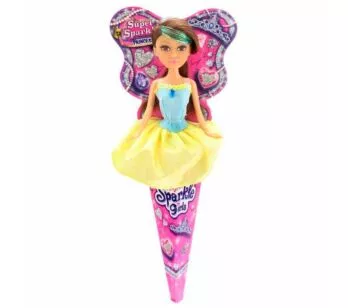 Boneca - Sparkle Girlz - Princesa no Cone - Vestido Azul-Amarelo - DTC