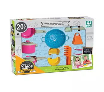 Kit Utensílios Infantil - Doce Cozinha - 20 Peças - Nig Brinquedos