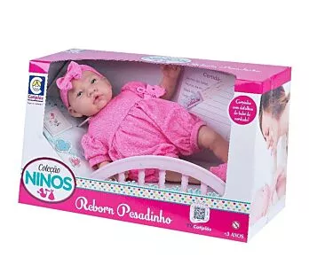 Boneca Bebê - Reborn - Ninos Pesadinho - Menina - Cotiplás_2180_3