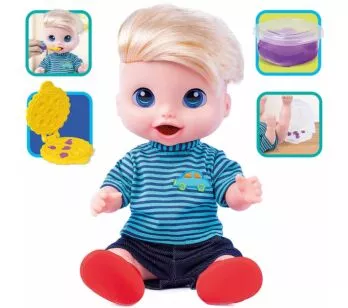 Boneco de Vinil - Baby’s Collection - Menino com Comidinha - Super Toys