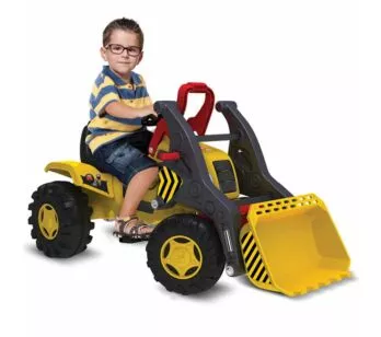 Mini Veículo a Pedal - Trator Escavadeira com Som - Bandeirante