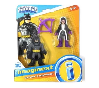 Bonecos Batman e Caçadora - DC Super Friends - Imaginext.