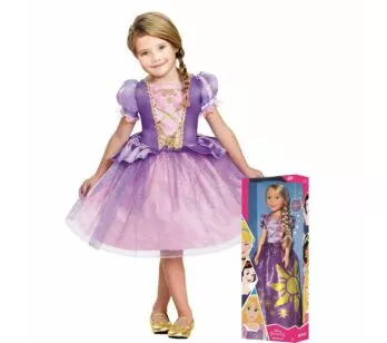 Boneca Rapunzel - Mini My Size - Princesas Disney - 55 cm - BabyBrink