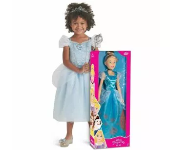 Boneca de Vinil - 80 cm - My Size - Princesas Disney - Cinderela - Baby Brink