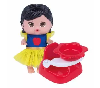 Bonequinha com Acessórios - Princesas Disney - Branca de Neve no Cadeirão - Cotiplás