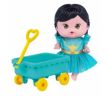 Bonequinha com Acessórios - Princesas Disney - Jasmine no Carrinho - Cotiplás