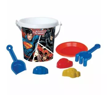 Balde de Praia Infantil - Liga da Justiça - DC Comics - 7 Peças - Rosita