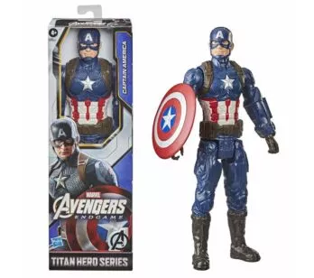 Boneco Articulado - Marvel Avengers Endgame - Titan Hero - Capitão América com Escudo - Hasbro