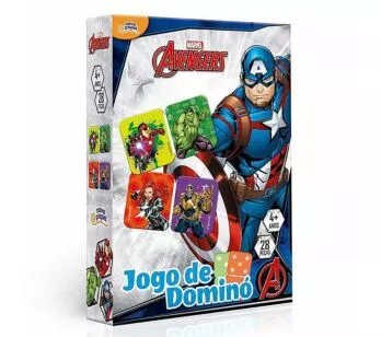 Jogo de Dominó Infantil - Marvel - Avengers - 28 Peças - Toyster 