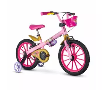 Bicicleta Infantil com Rodinhas - Aro 16 - Princesas Disney - Nathor