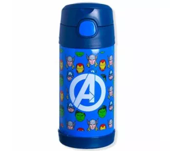 Garrafa com Canudo - Térmica - 400ml - Marvel Avengers - Zonacriativa