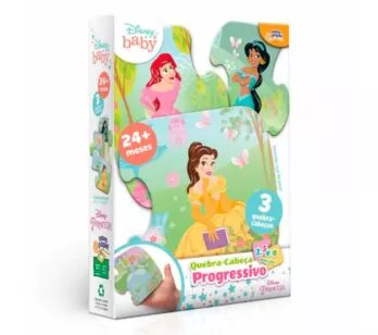 Quebra-Cabeça Progressivo - 2, 3 e 4 Peças - Disney Princesas - Toyster