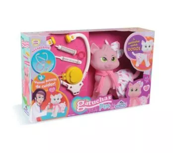 Gatinha Gatuchas Pet C/acessórios - Rosa - Adijomar